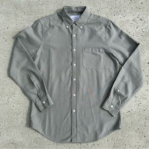 Portuguese Flannel Oxford Gray Button Shirt - Small
